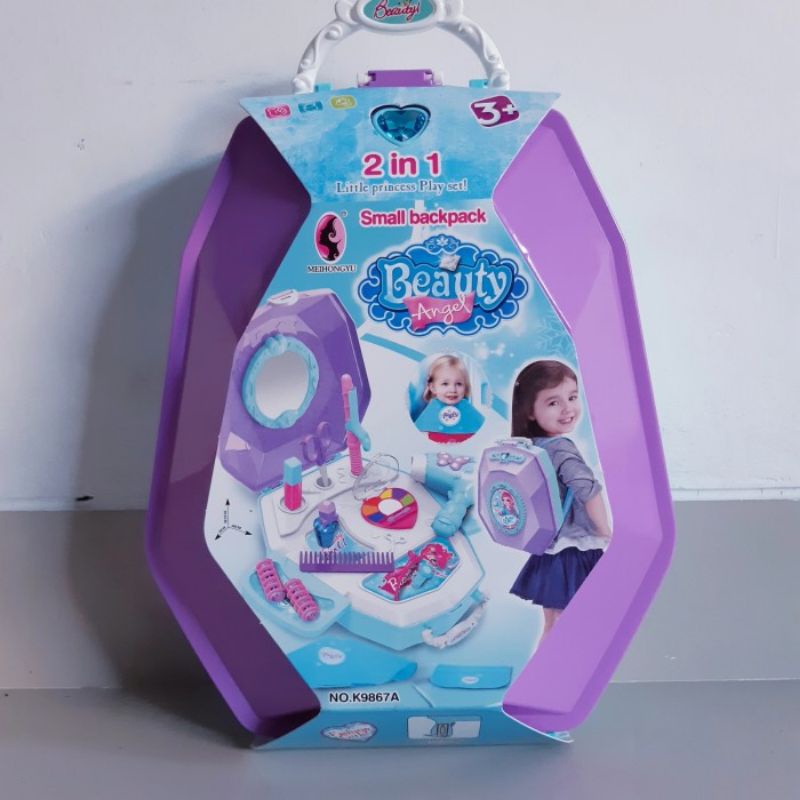 Mainan Set Beauty Backpack - Tas Ransel Make Up Salon Anak Edukatif