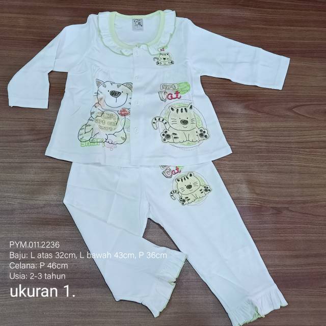 Piyama anak perempuan 1-4th / baju celana tidur anak perempuan / pakaian tidur anak