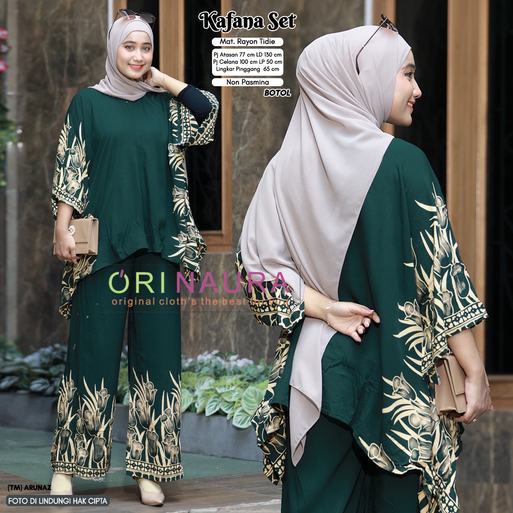 Kafana Set Jumbo  - One Set Jumbo Waka Waka Setelan Wanita Rayon Premium  Set Celana Panjang Batik Bigsize Kekinian