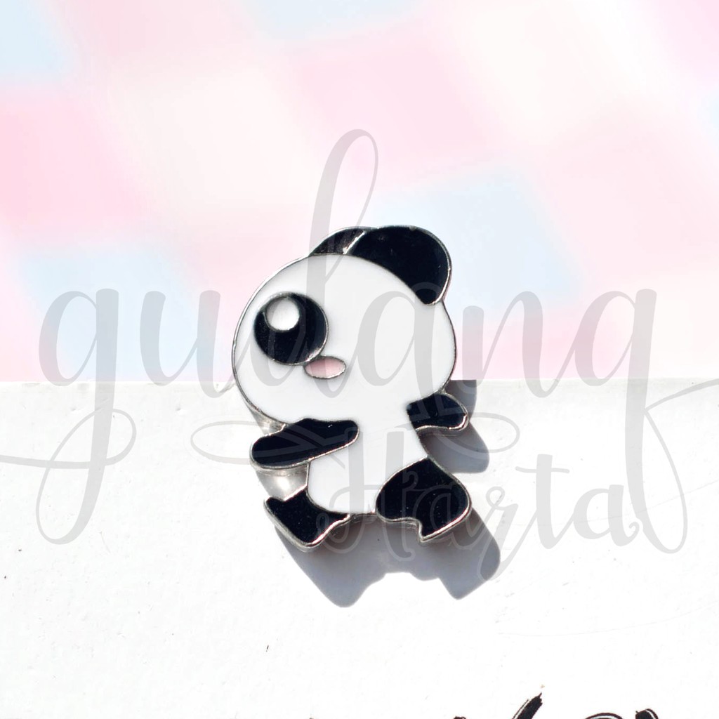 Pin Tas Walking Panda Lucu Bros Pin Hijab Pins Badge Panda Jalan Cute GH 208720