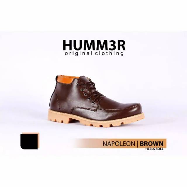 Sepatu pria HUMM3R Napoleon sol hak /Black sol