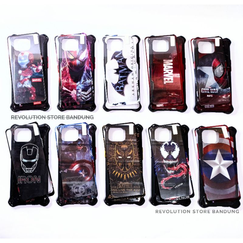 Silikon HP Oppo A93 Reno 4F Motif Superhero Spiderman Iron Man Batman Venom Captain America Black Pa