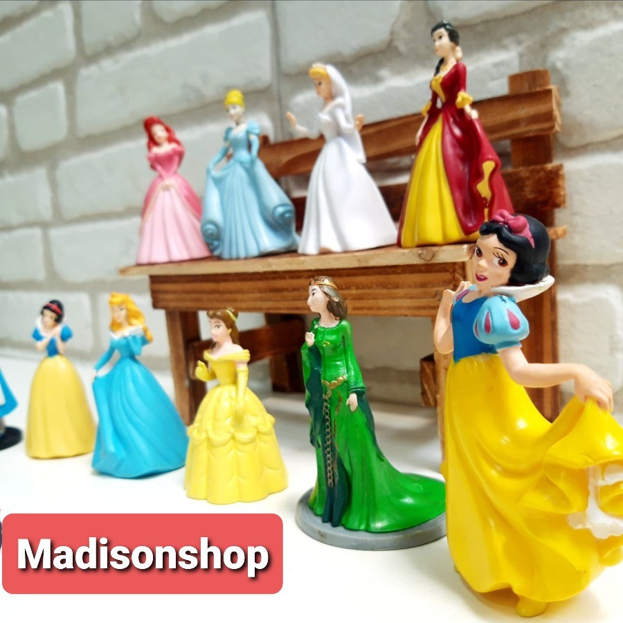 Disney Princess set 9 Action Figure Anak Kado Murah Cake Topper Anak