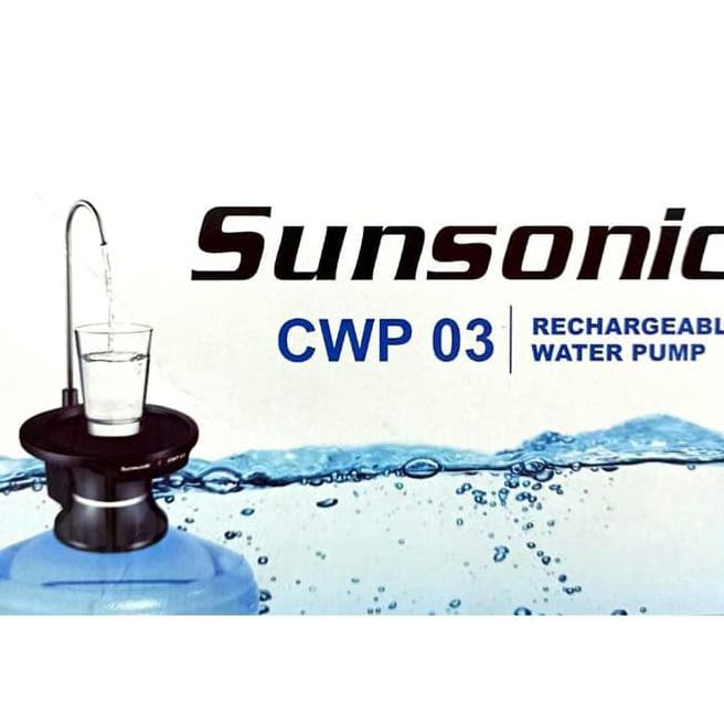 L3Ch Sunsonic Cwp03 Pompa Galon Elektrik Dengan Tatakan Gelas Wisd