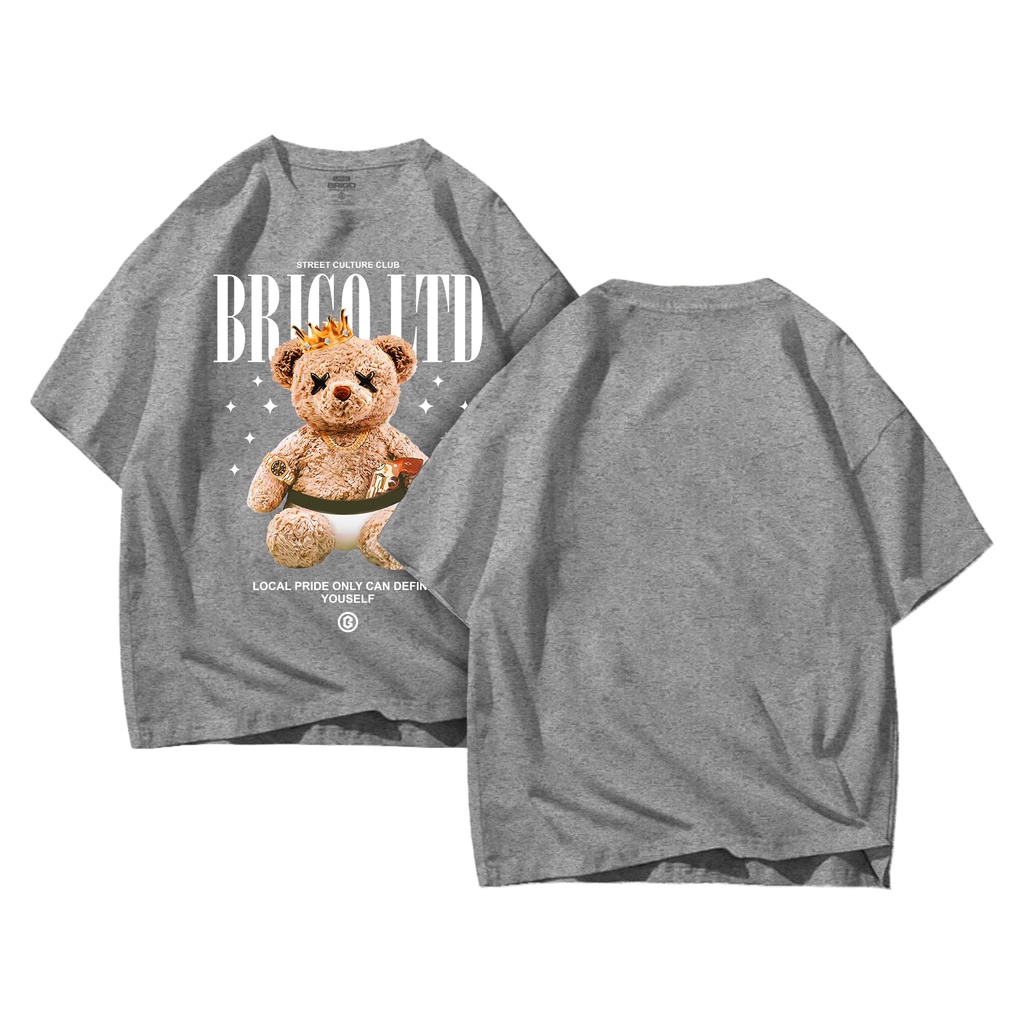 BRIGO Kaos Oversize Beruang Penguasa II Kaos Jumbo Size Pria &amp; Wanita II Kaos Oversize Print DTF