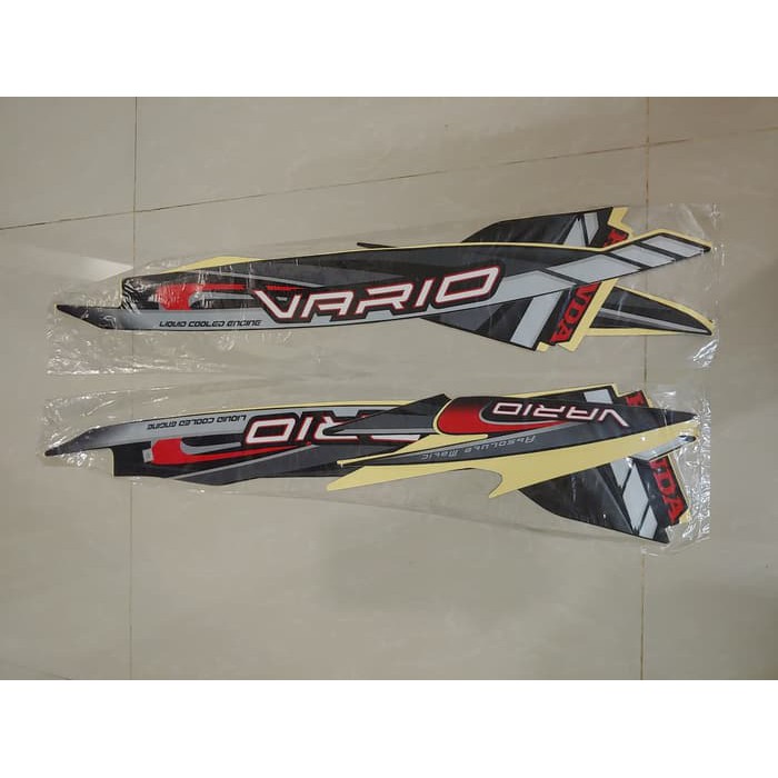 Stiker Bodi &amp; Lis Body &amp; Striping Vario 110 2010 Hitam Full - STICKER