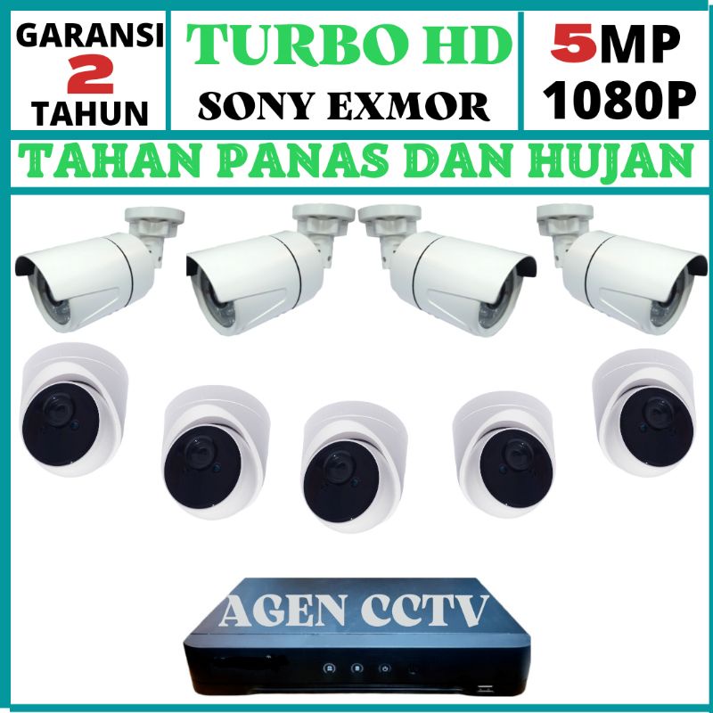 PAKET CCTV 16 CHANNEL 9 KAMERA 5MP 1080P TURBO HD IR SONY EXMOR