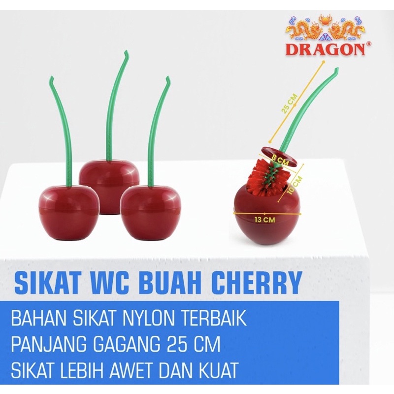 SIKAT WC BUAH CHERRY DAN APEL DRAGON / SIKAT WC KLOSET + TEMPAT MOTIF BUAH