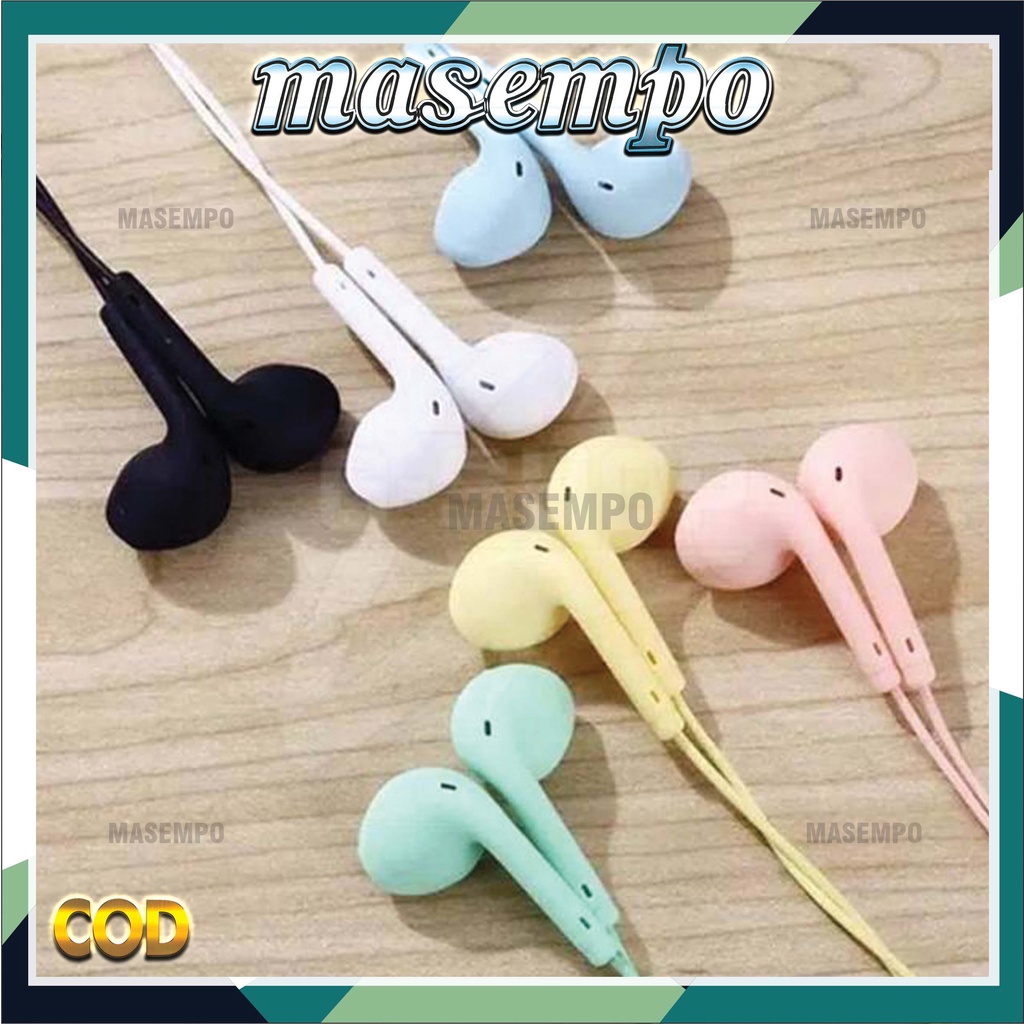 Headset U19 Macaron Hifi Extra Bass Earphone Macaron Matte Colour With Mic