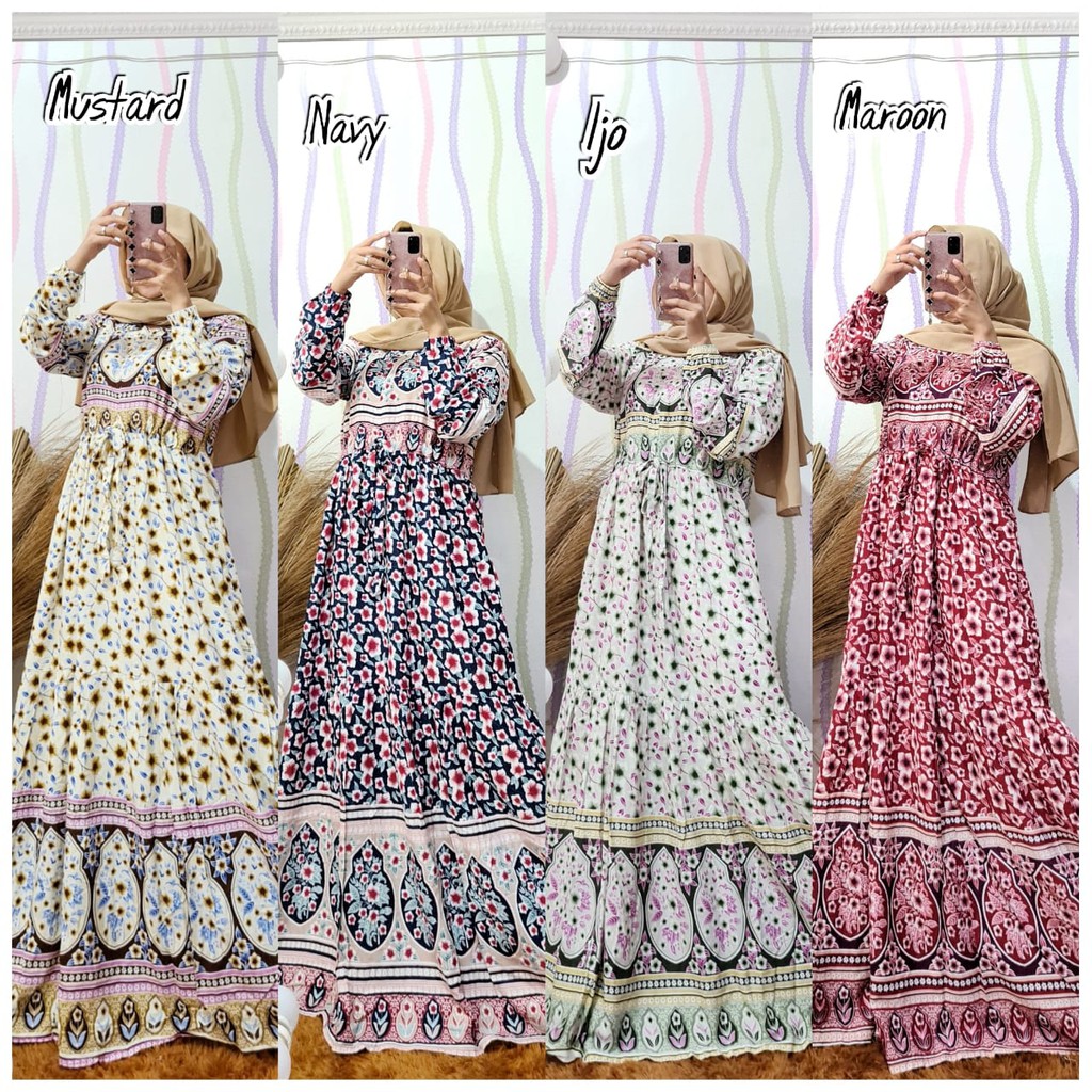COD - Homey Dress Rayon Viscose | Gamis Abstrak Floral
