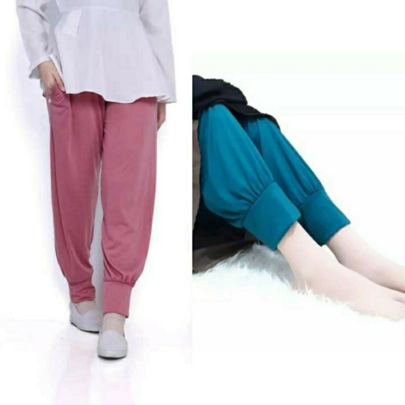 CELANA POLOS PANJANG LEGGING ALADIN POLOS PANJANG - Celana Muslimah Bahan Rayon - Celamis Dewasa Jum