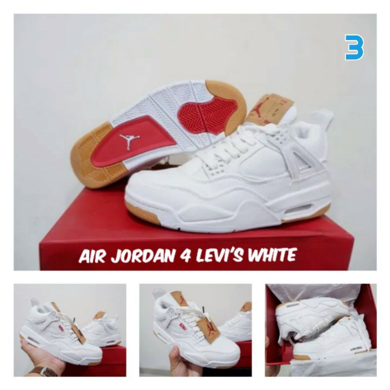 Sneakers Air Jordan 4 LOW Levis White