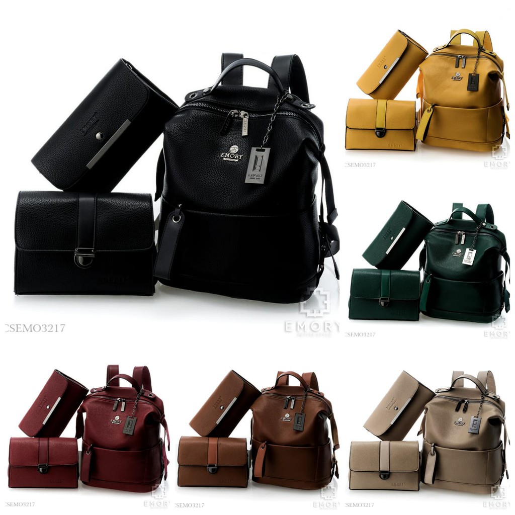 EMORY MILLEY CSEMO3217 ORIGINAL BRAND TAS RANSEL WANITA SET 3IN1 IMORT BATAM