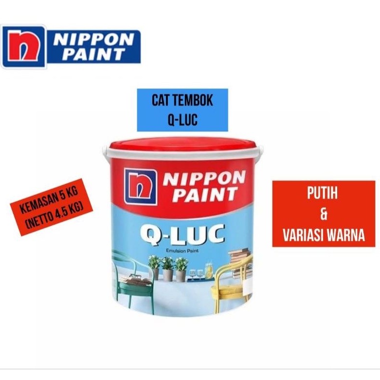 Jual Cat Tembok QLUC 5 kg White Putih & Warna QLUC Nippon Paint Galon
