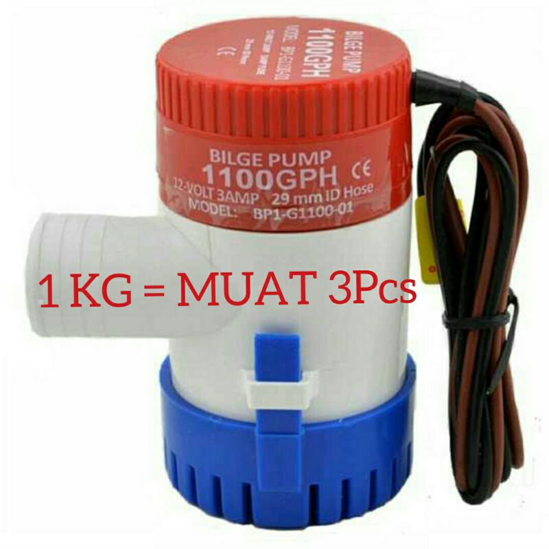 Pompa Air Bilge ORIGINAL 1100GPH Submersible Water Bigel Pump Celup DC 12V ORI