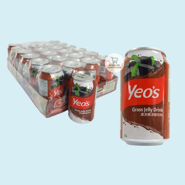 [1ctn] Yeos Drink Grass Jelly Kaleng 300ml Cincau Yeo's