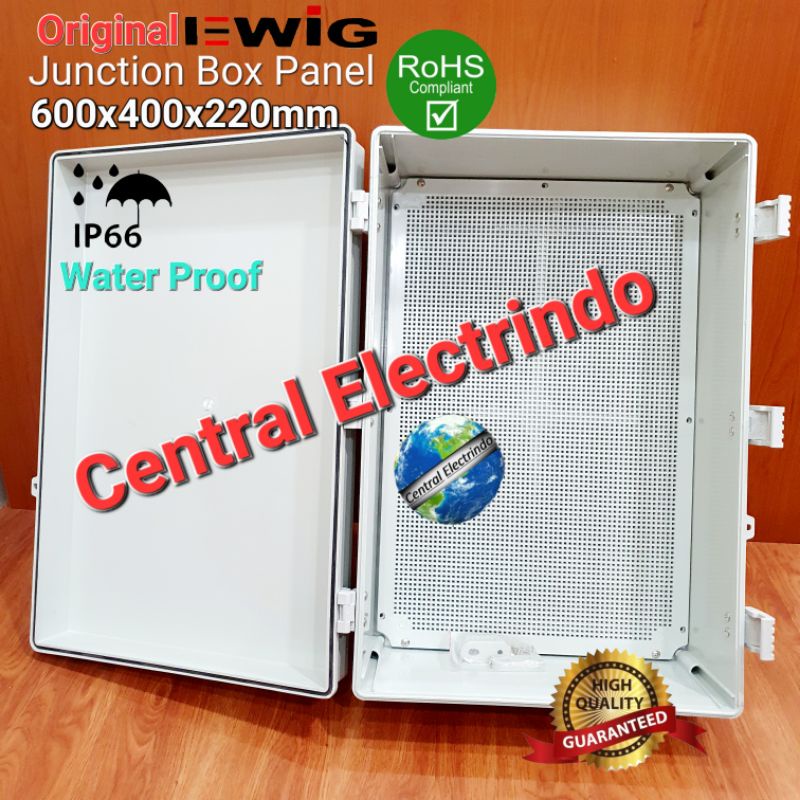 Junction Box Panel KG 600×400×220mm Plastik ABS EWIG With Base Plate.