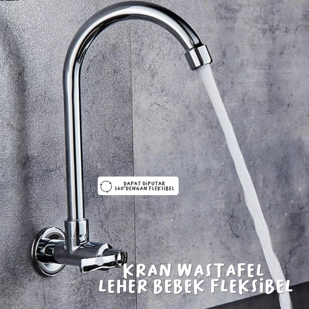 Kran Cuci Piring Leher Bebek Stainless SUS304 Keran Dapur Sink