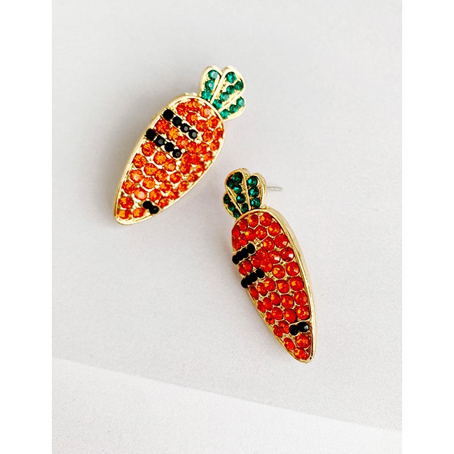 LRC Anting Tusuk Fashion Alloy Studded Carrot Earrings F82344