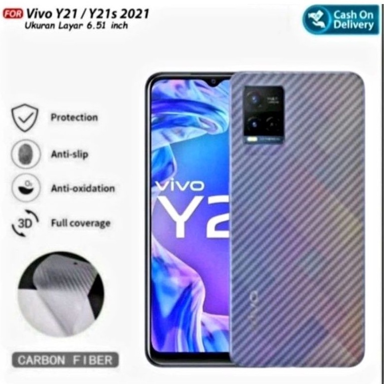 Skin Carbon Transparan Vivo  Y15S Y21 2021 Y21s Y33s Back Screen Handphone