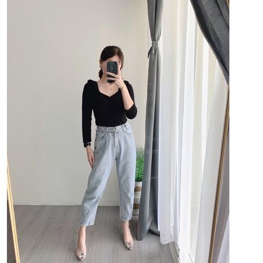 ♠ [Luxe.Dlabel]-Peyton Jeans |Celana Panjang Jeans Wanita Import Highwaist Jeans Boyfriend Baggy ◌
