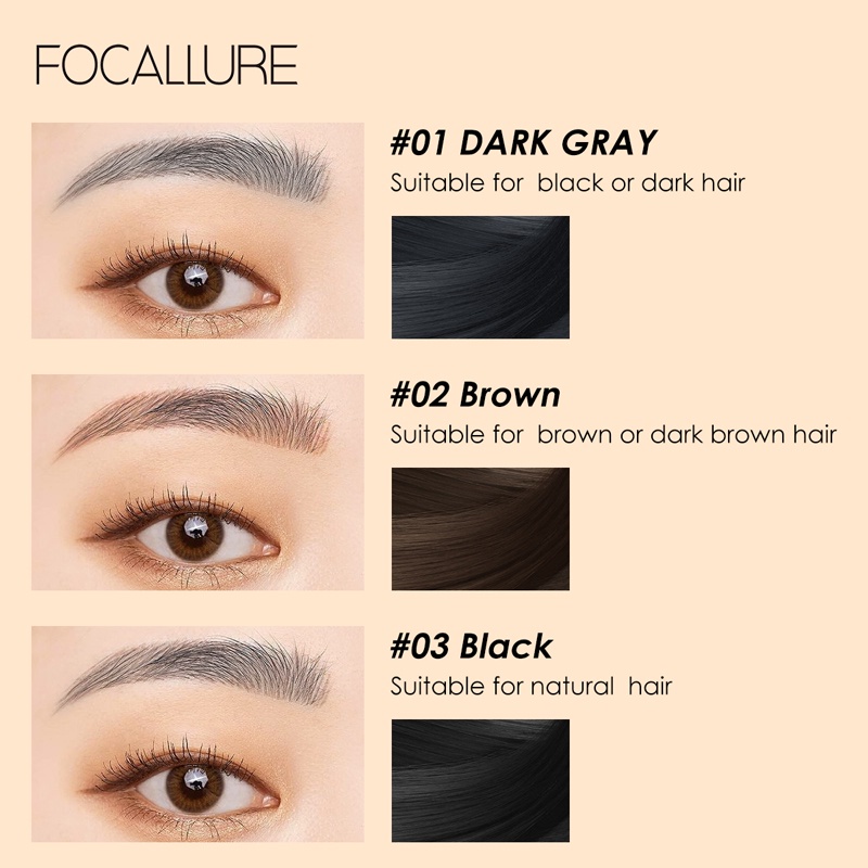 [BPOM]FOCALLURE Waterproof Eyebrows Long-Lasting Pensil alis- 3 Colours Eyebrows