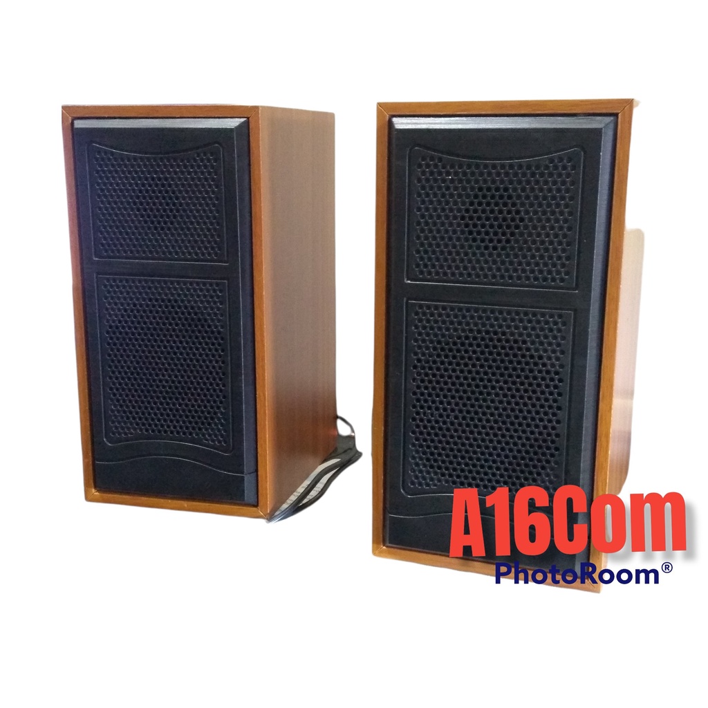 Speaker komputer & laptop kayu murah suara bagus