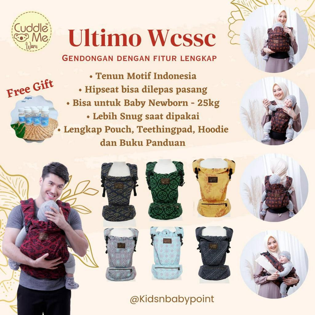 ( FREE GIFT ) Ultimo WCSSC Cuddle Me/ Gendongan Bayi Depan M Shape Tenun Woven Jacquard Cuddleme