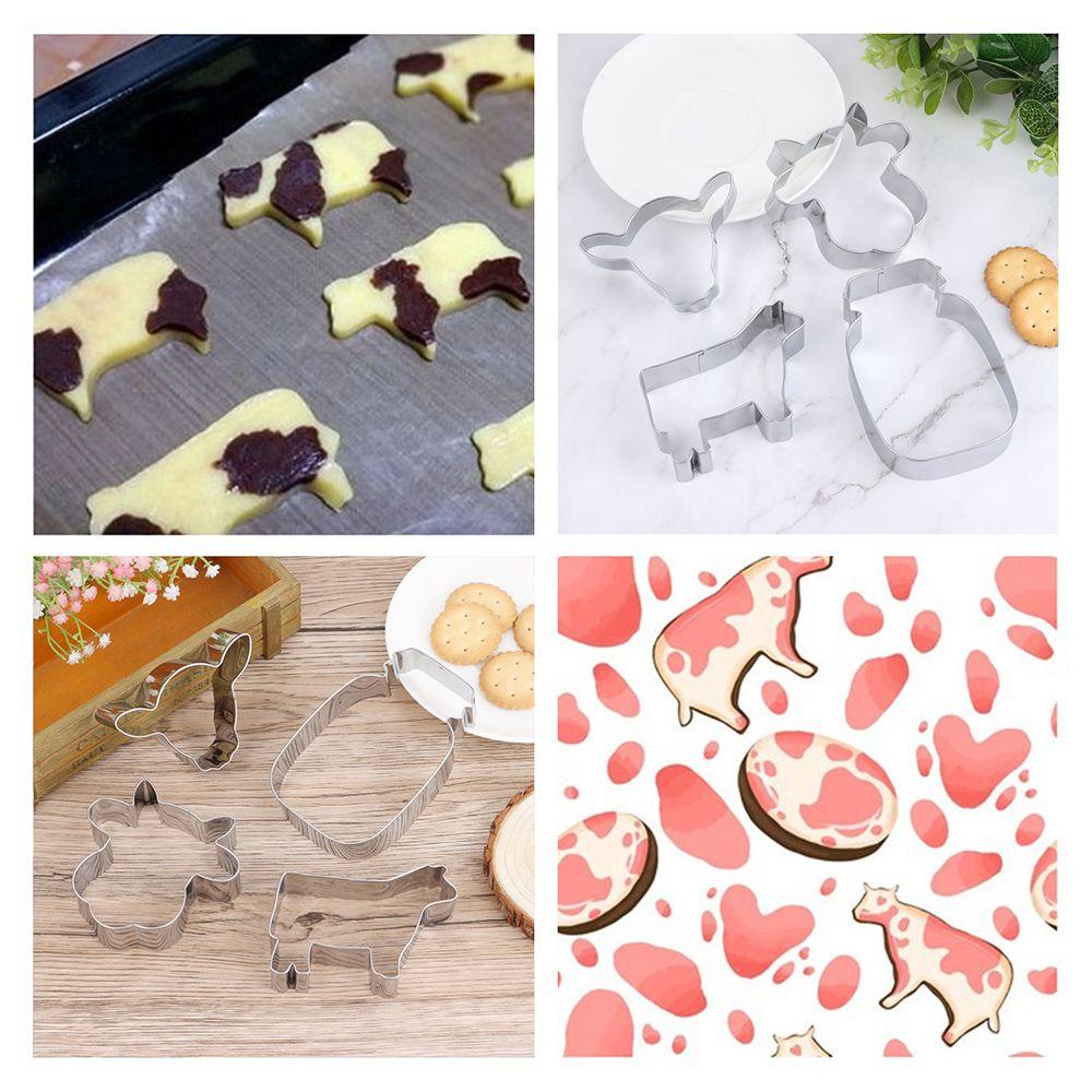 R-FLOWER Cow Cookie Cutter Set DIY Cow Face Farmhouse Baking Cow Head Shaped