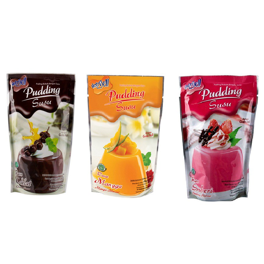 

NUTRIJELL PUDDING SUSU PUDING SUSU COKLAT 130gr MANGGA 135gr STRAWBERRY 145gr