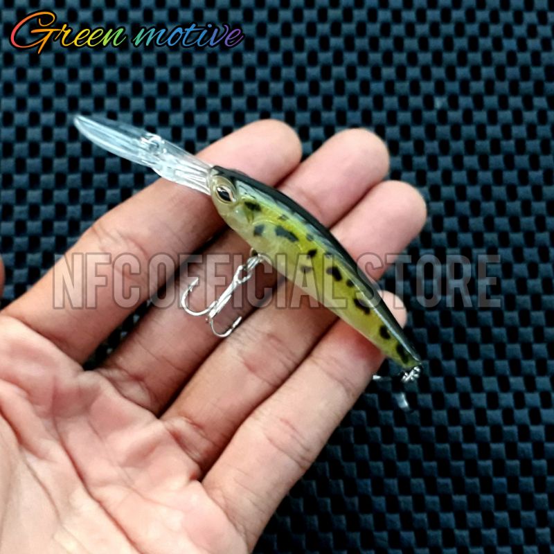 Lure minnow FLOATING lidah panjang Blackbass, Panjang body 6 cm panjang lidah 3 cm berat 6 gram