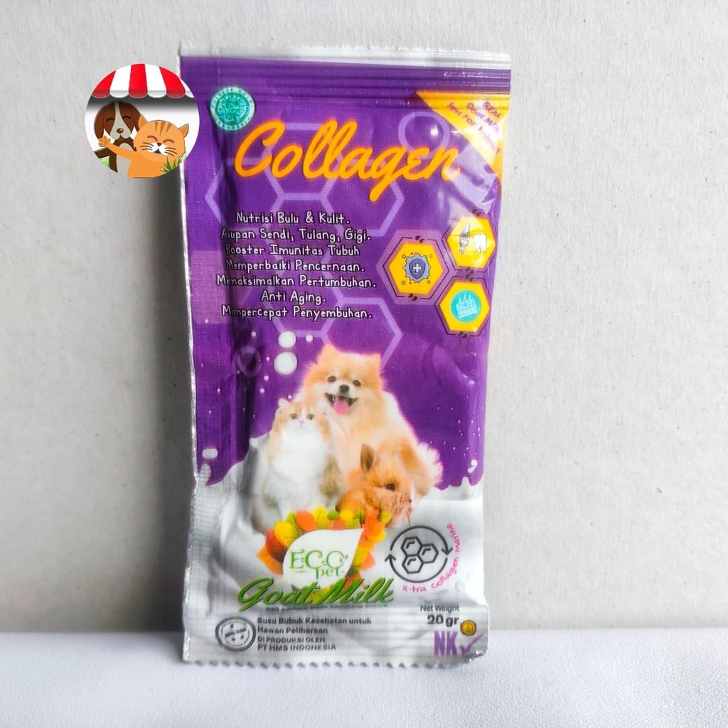 Susu Kucing Anjing Kelinci - Eco Pet Goat Milk Collagen Sachet 20gr