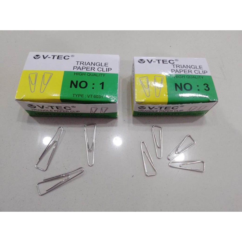 Jual paper clip klip kertas segitiga 6031 / n 1 v tec Shopee Indonesia
