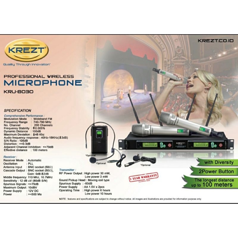 Mic Wireless Krezt kru 8030 Krezt 8030 Handheld Original