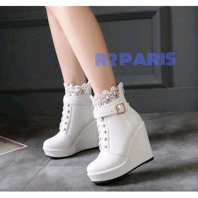 sepatu wedges boots