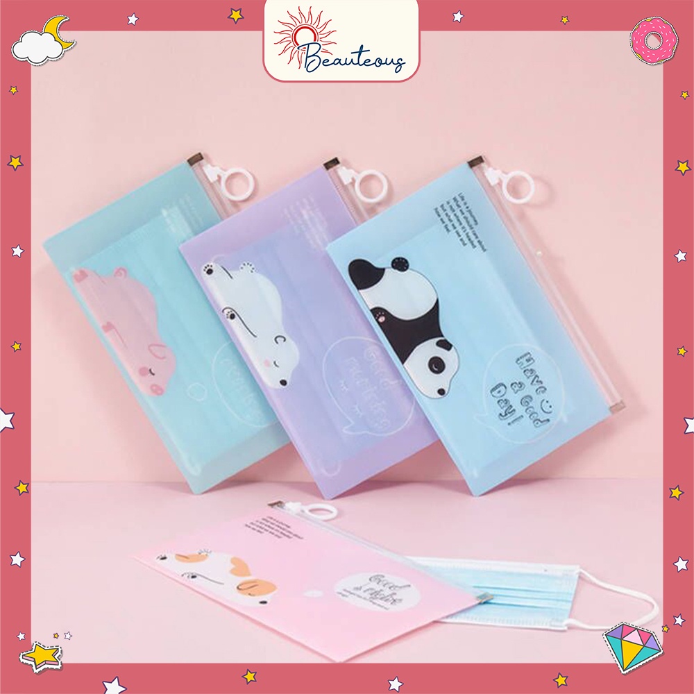 Pouch Dompet Kosmetik Tempat Penyimpanan Kosmetik Masker Pensil Serbaguna Tutup Ziplock