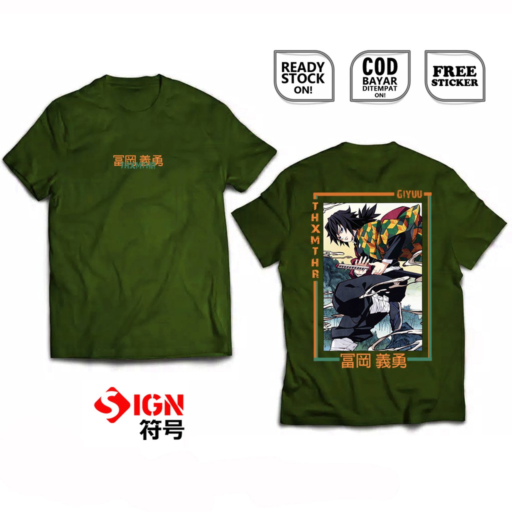 KAOS GIYU TOMIOKA KIMETSU NO YAIBA DEMON HUNTER DEMON SLAYER ANIME MANGA BAJU JEPANG TANJIRO NEZUKO