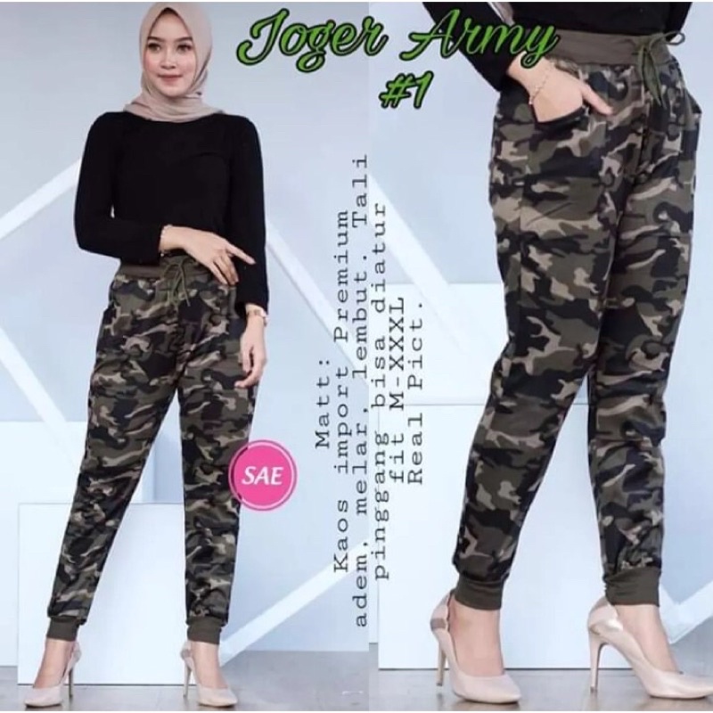 Celana Olahraga Jogger Army Wanita / Celana Jogger Army Import Wanita / Celana Jogger Army Wanita Mo