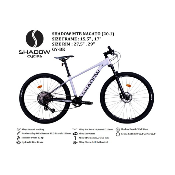 Promo Sepeda Gunung 27.5 Inch 29 Inch MTB Shadow Nagato Deore 12 Speed Hidrolik Berkualitas