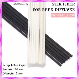 Stik Fiber Reed Diffuser Black Warna Hitam dan Putih Tipe Lurus Bukan Rotan