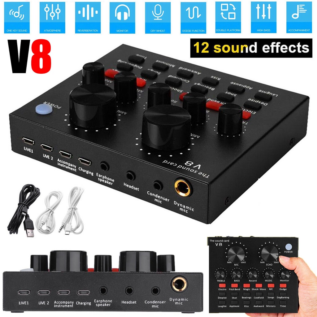 Trend-Sound card V8 Mixer SoundCard V8 MIXER Audio USB External Soundcard