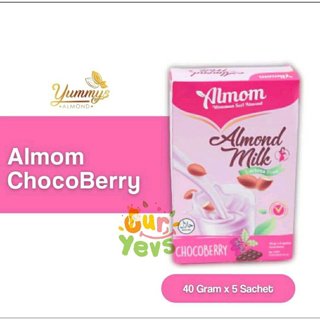 Almom Almond Milk Powder Premium CHOCOBERRY / Pelancar ASI Sari Almond Bubuk