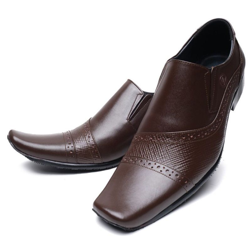 Sepatu Pantofel Pria Tanpa Tali Sepatu Kerja Sepatu Kulit Asli Garut