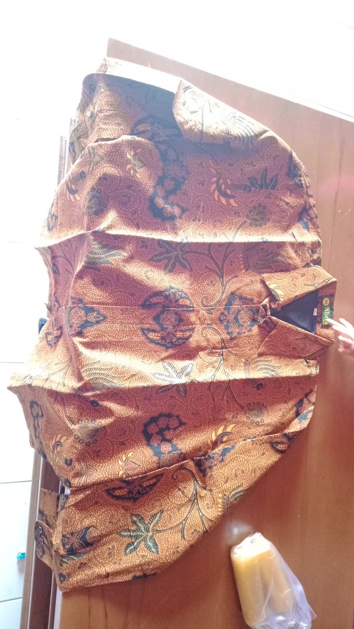 Kemeja Batik Lengan Panjang Tumurun Emas Katun Sragenan Full Furing