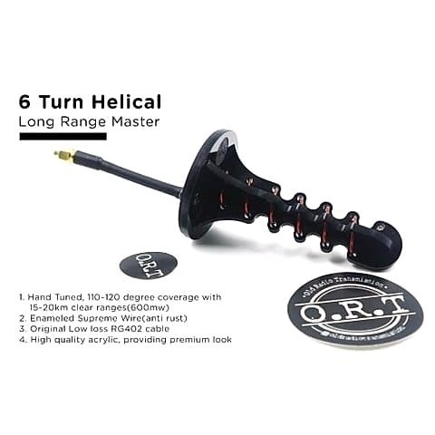 ORT Helical 6T 6 Turn SMA Antenna Goggle Long Range 5.8G 10dBi RHCP