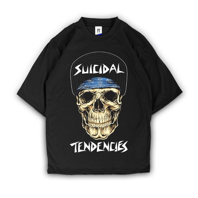 T-Shirt SUICIDAL TENDENCIES Kaos Band SUICIDAL TENDENCIES Oversize Premium Katun Hitam
