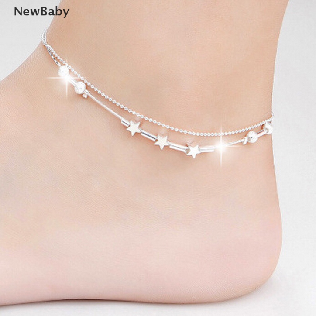 Gelang Kaki Rantai Lapis Silver 925 Untuk Wanita