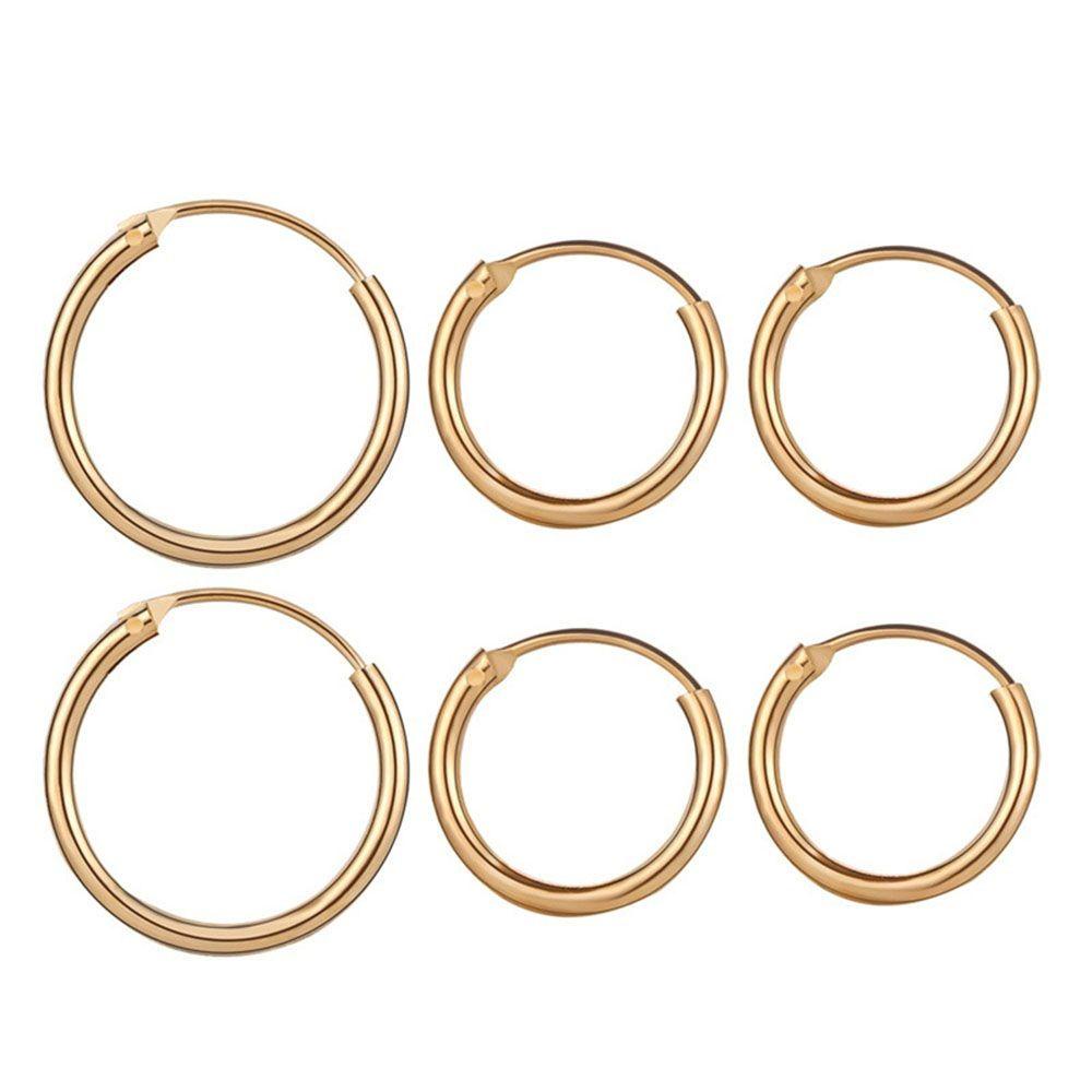 Preva Cartilage Piercing Loop Loop Warna Emas Perak Cincin Telinga Anting Hoop