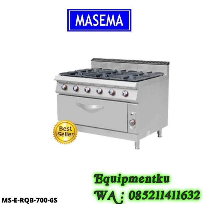 MASEMA Gas Stove 6 Burner W/Oven MS-E-RQB-700-6S