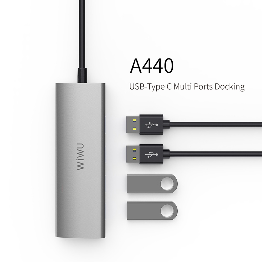 WIWU ALPHA A440 - 4 in 1 USB-C Hub Adapter - USB-C to 4 USB 3.0